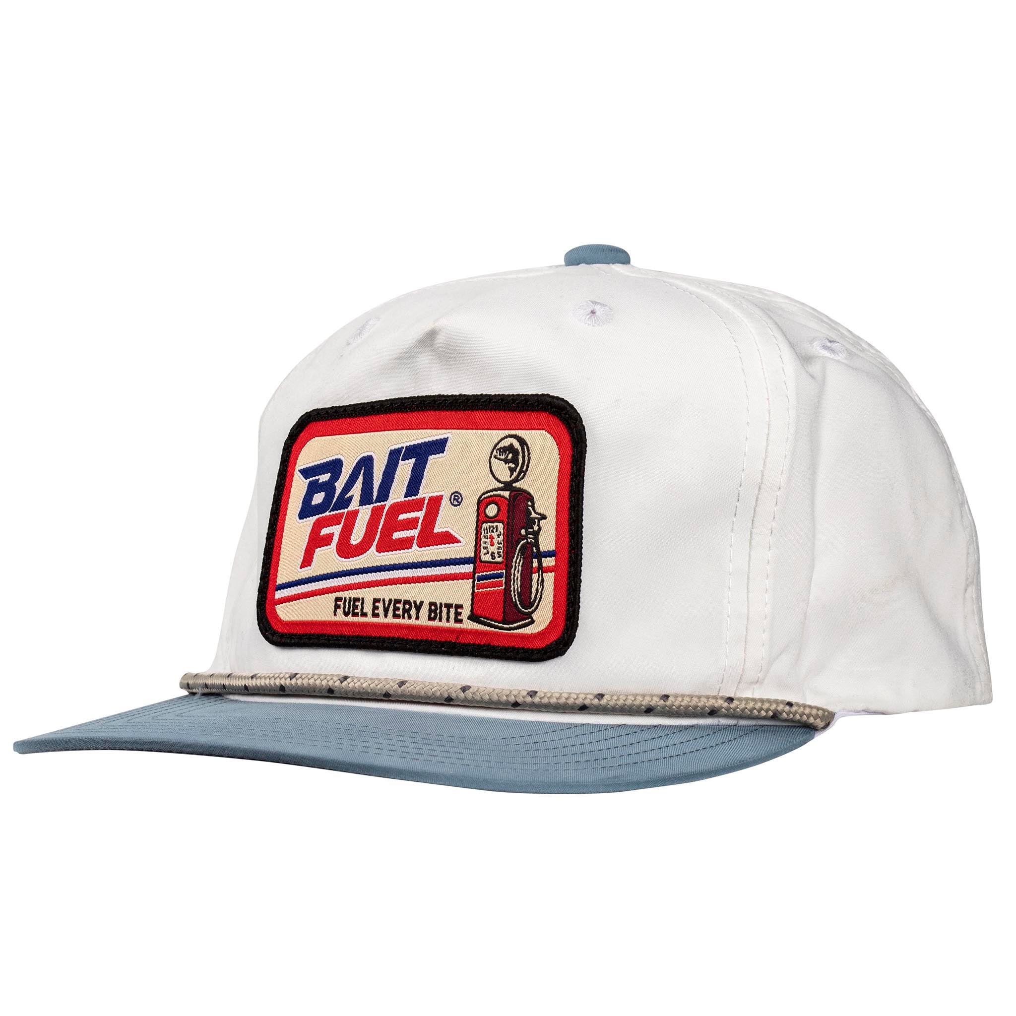 Baitfuel Pump White & Salty Blue w Rope Hat