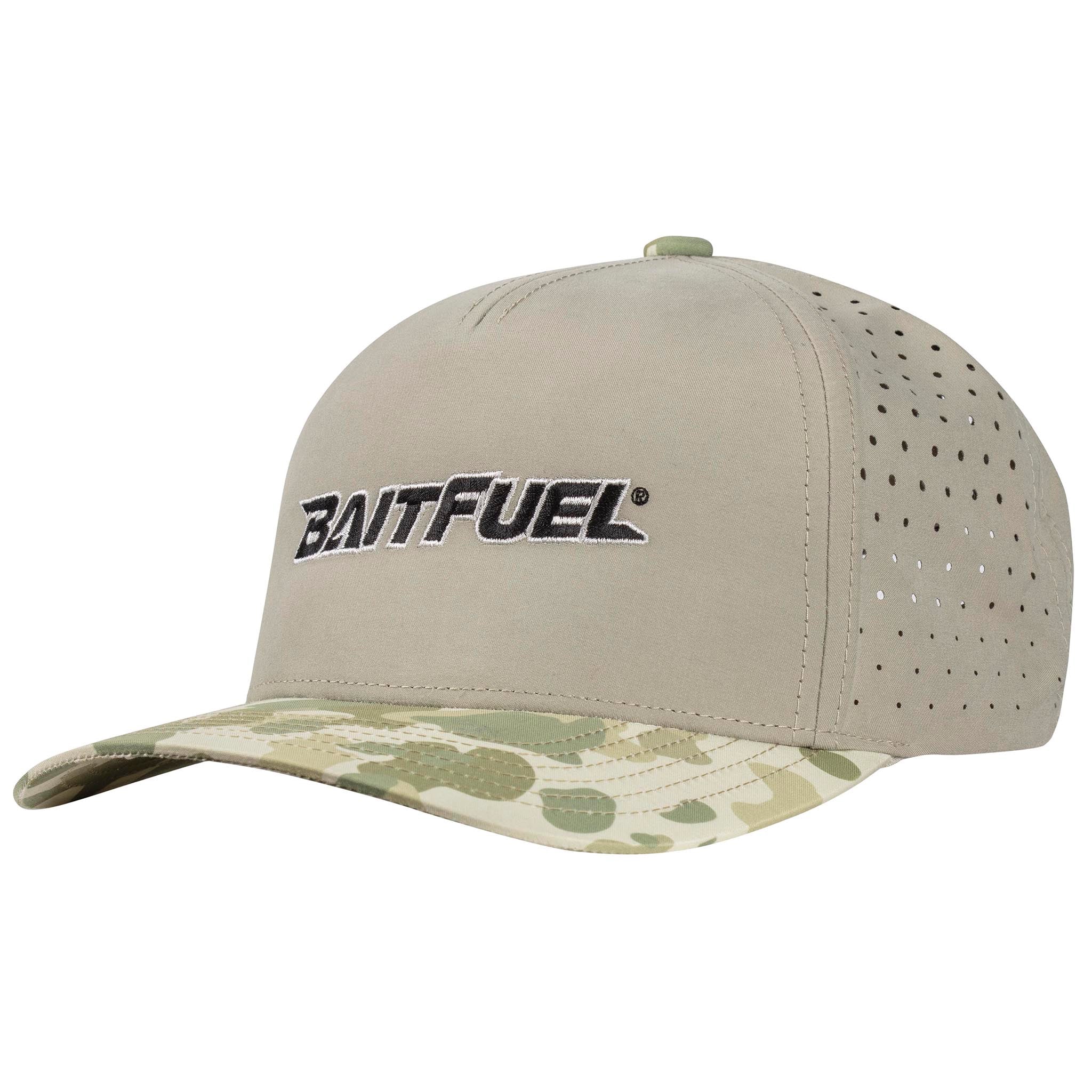 Baitfuel Black Logo Fog Timber Ghost Camo Hat